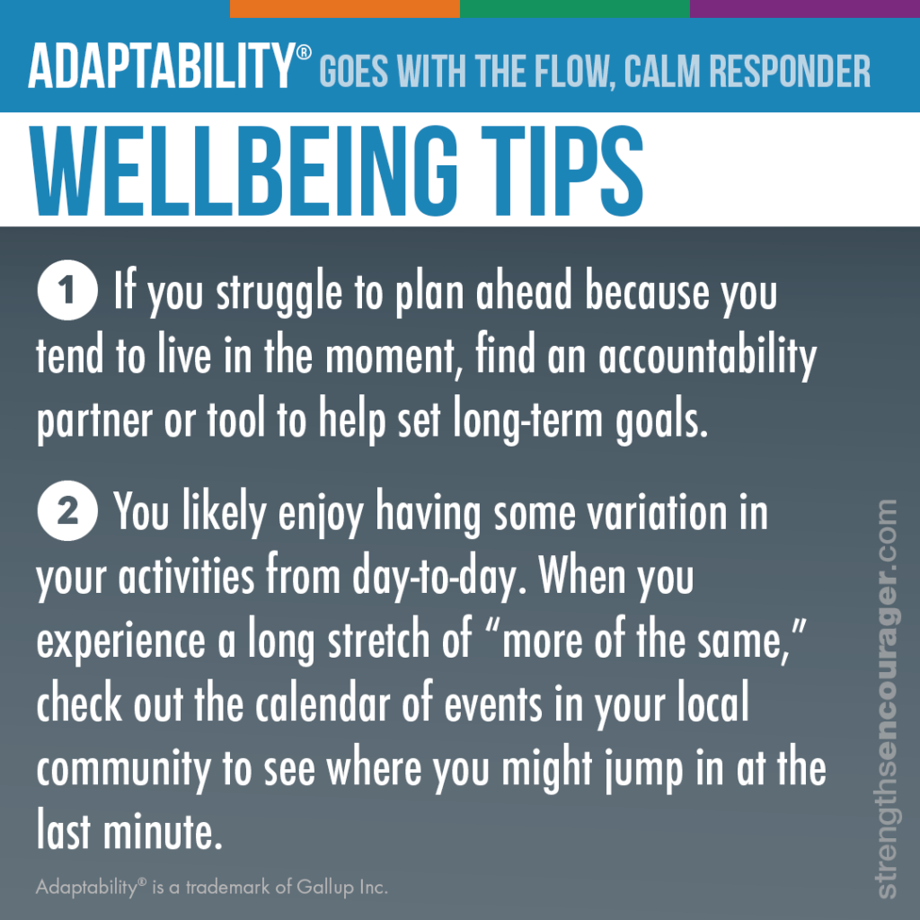 Wellbeing tips for the Adaptability strength