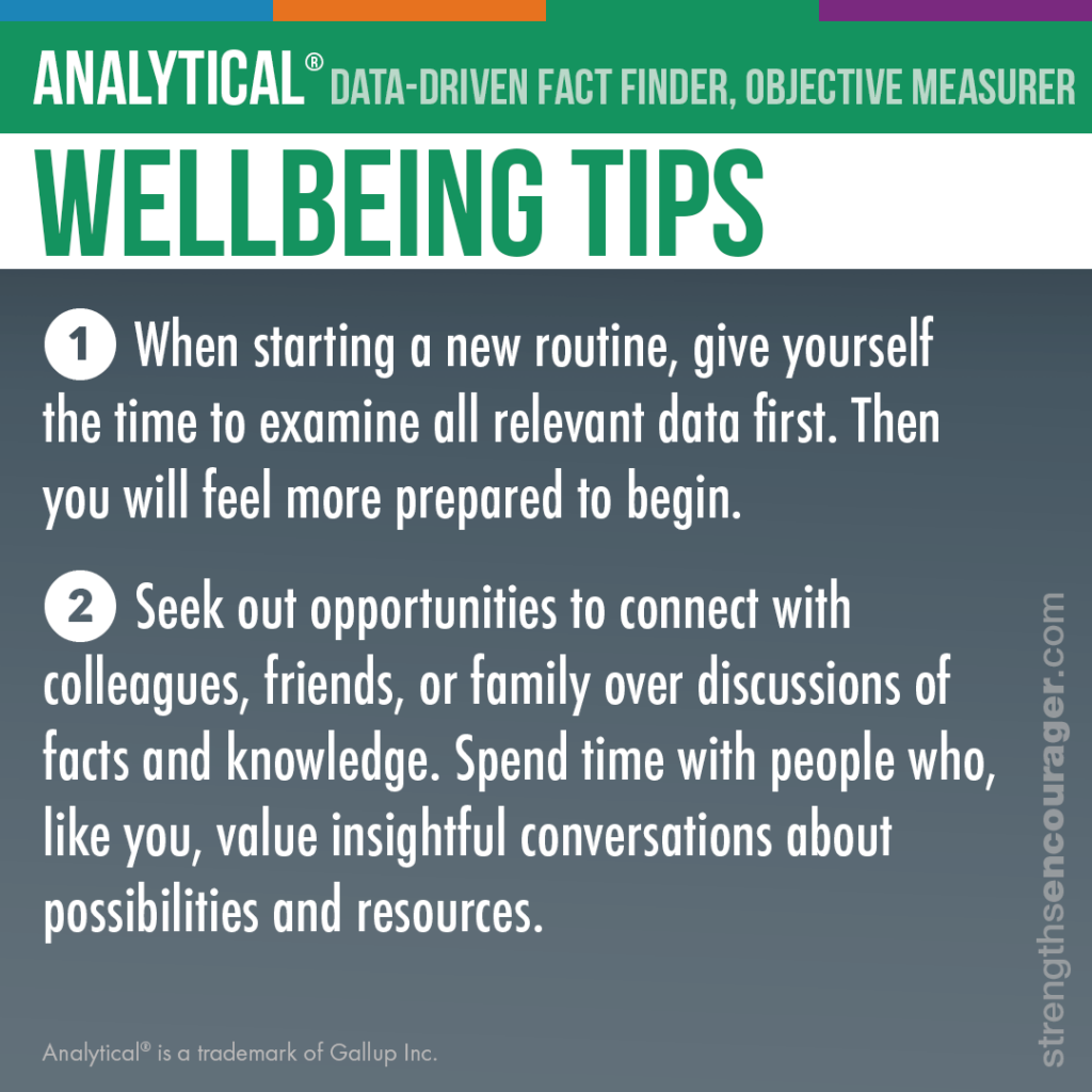 Wellbeing tips for Analytical
