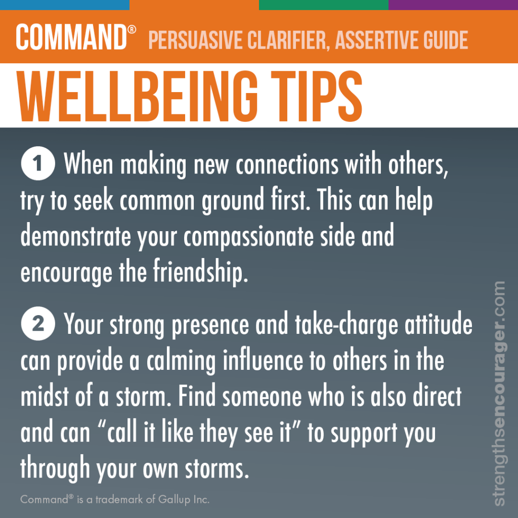 Wellbeing tips for the Command strength
