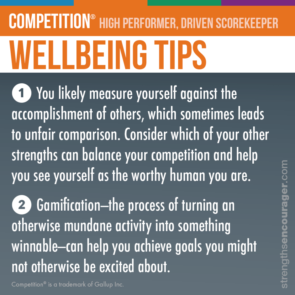 Wellbeing tips for the Competition strength