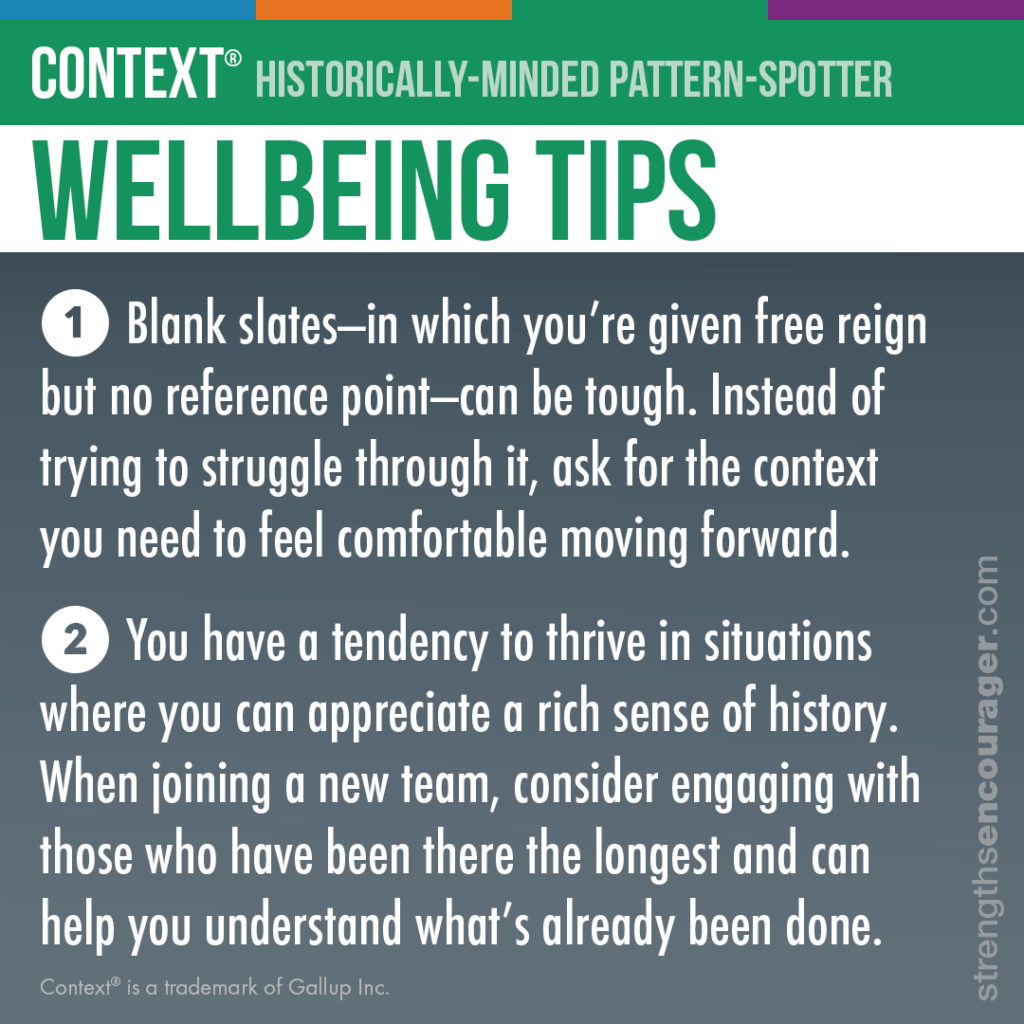 Wellbeing tips for the Context strength