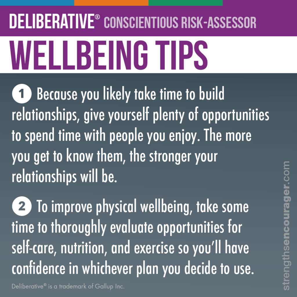 Wellbeing tips for the Deliberative strength
