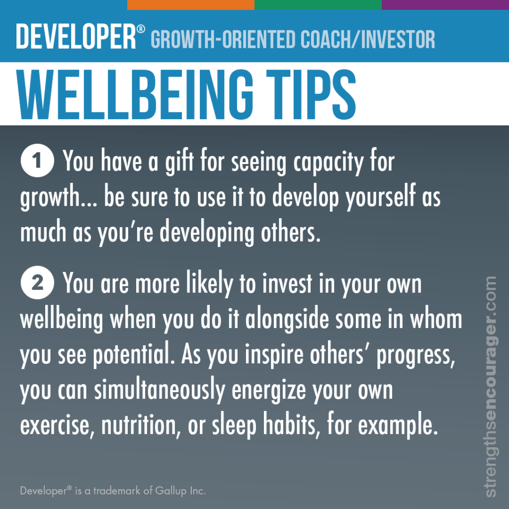 Wellbeing tips for the Developer strength