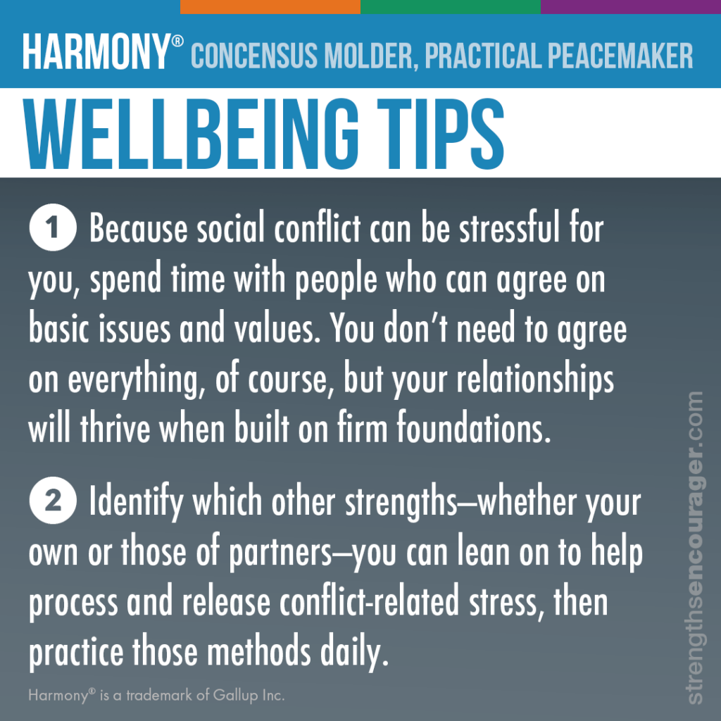 Wellbeing tips for the Harmony strength