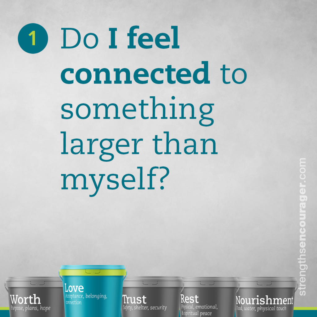 Do I feel connected to something larger than myself?
