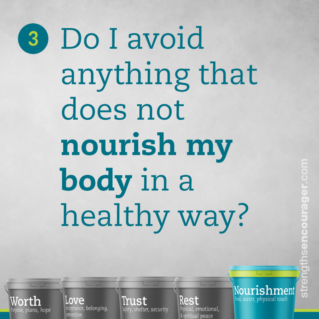Do I avoid anything that does not nourish my body in a healthy way?