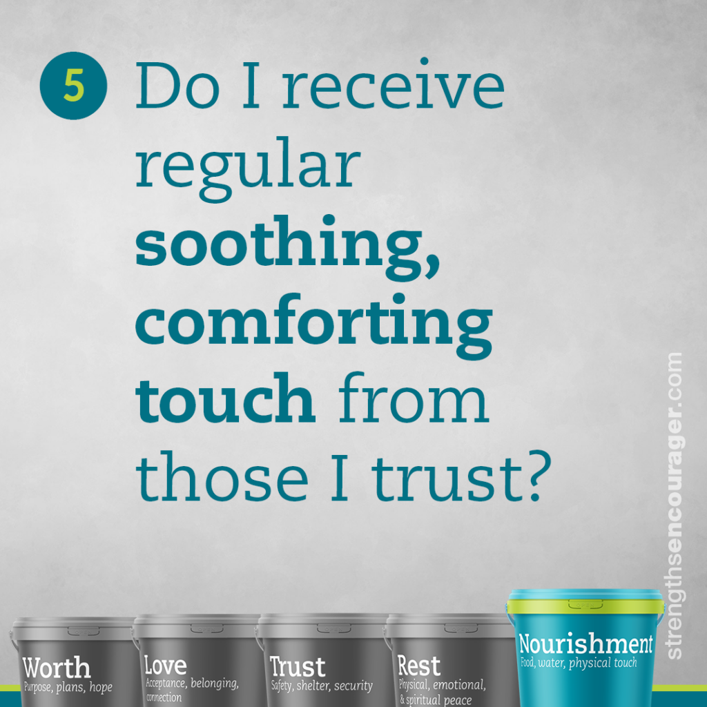 Do I receive regular soothing, comforting touch from those I trust?