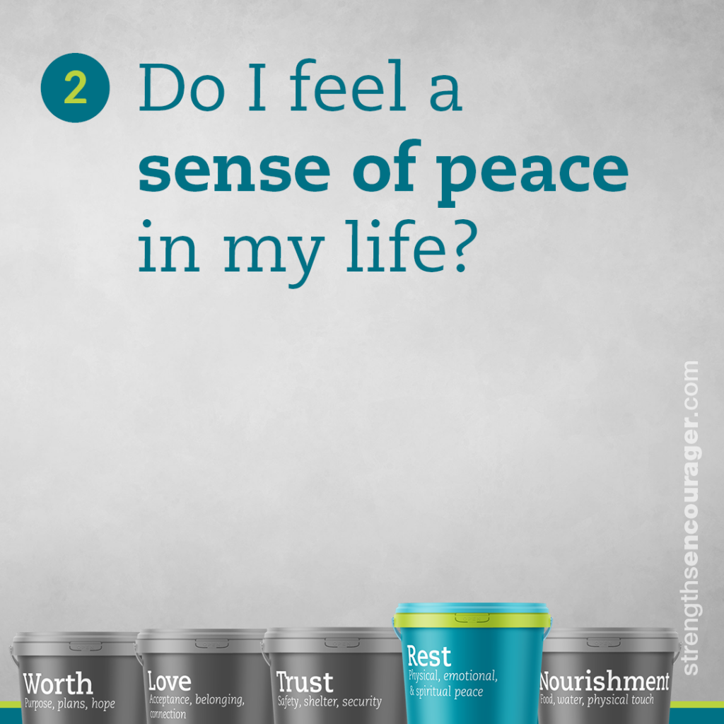 Do I feel a sense of peace in my life?