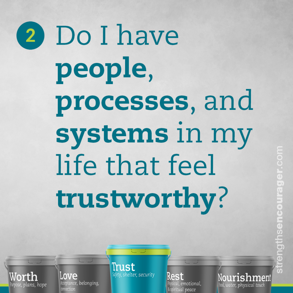 Do I have people, processes, and systems in my life that feel trustworthy?