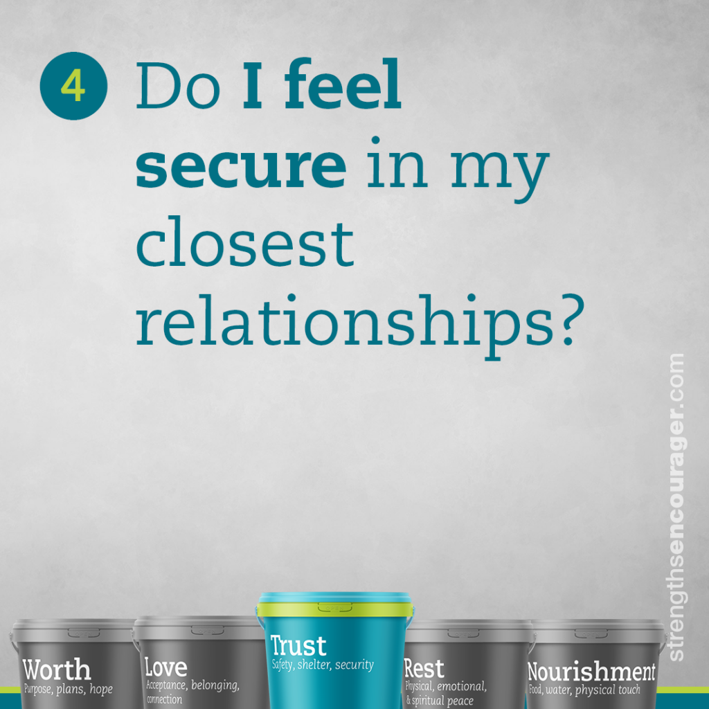 Do I feel secure in my closest relationships?