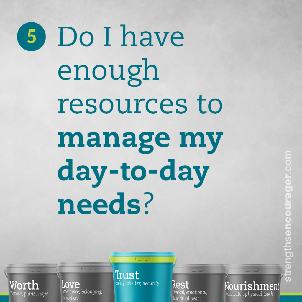 Do I have enough resources to manage my day-to-day needs?