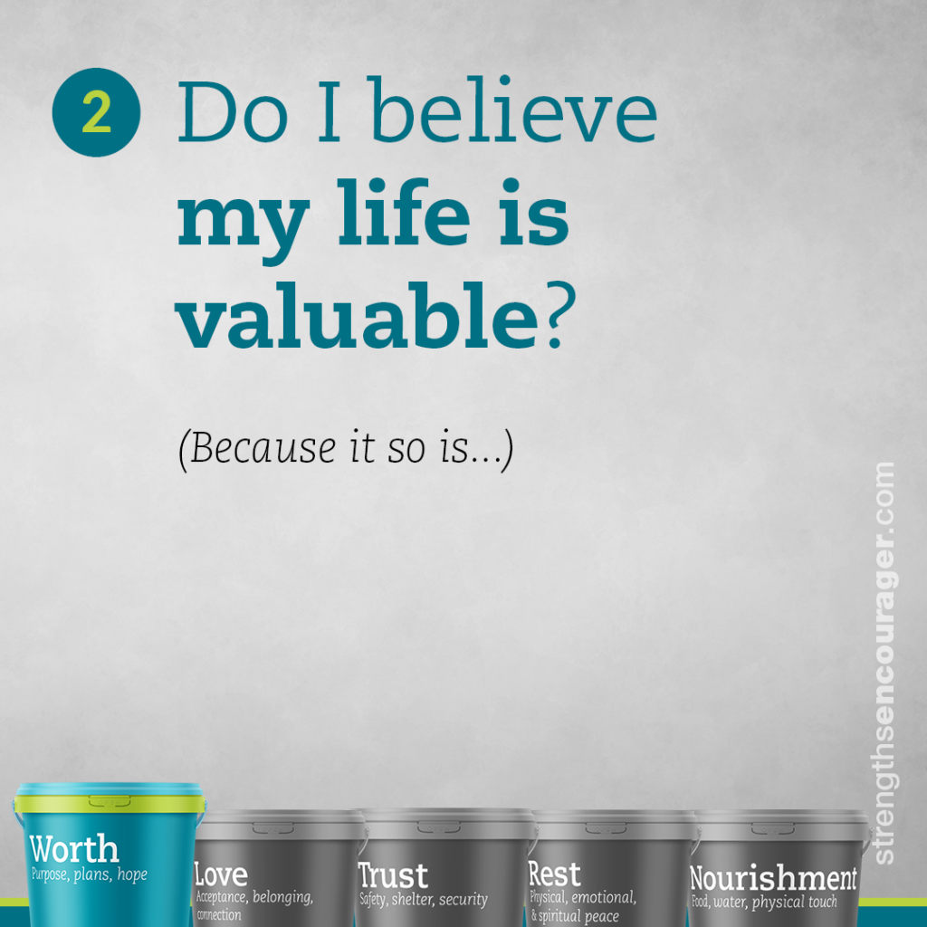 Do I believe my life is valuable?